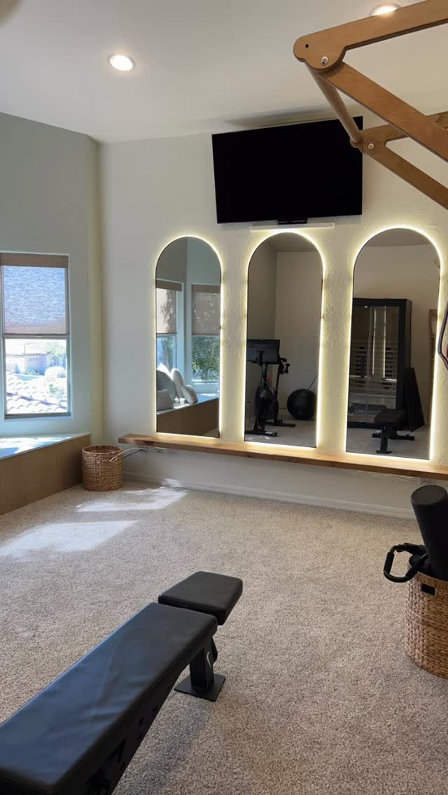 The finished wellness and fitness room.